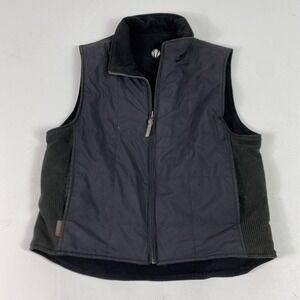 Sunice Vest Womens M Black Quilted Padded Insulated Full Zip Logo Fleece Lined